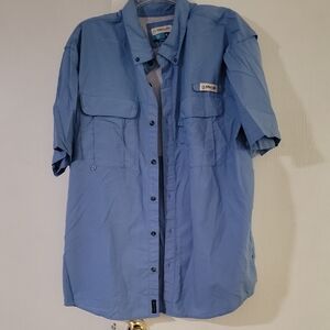 Magellan Outdoors Light Blue Short-Sleeve Utility Shirt Jacket